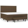 vidaXL Cama box spring con colch&oacute;n tela marr&oacute;n oscuro 180x200 cm