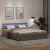 vidaXL Cama canap&eacute; hidr&aacute;ulica LED cuero sint&eacute;tico capuchino 160x200 cm
