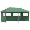 vidaXL Tienda de fiesta plegable Pop-Up con 3 paredes laterales verde