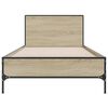 vidaXL Estructura cama madera ingenier&iacute;a metal roble Sonoma 90x200 cm