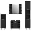 vidaXL Juego de muebles de ba&ntilde;o 4 pcs Negro 30 x 30 x 179,5 cm