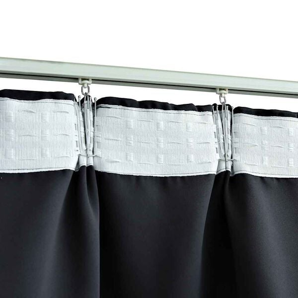 vidaXL Cortinas opacas con ganchos 2 piezas negro 140x245 cm