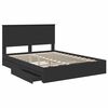 vidaXL Cama con almacenamiento Negro 150 x 200 cm Madera de ingenier&iacute;a