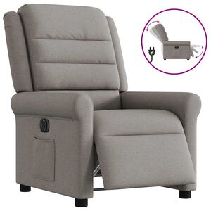 vidaXL Sill&oacute;n reclinable el&eacute;ctrico tela gris taup&eacute;