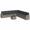vidaXL Set de sof&aacute;s de jard&iacute;n 10 pzas con cojines rat&aacute;n sint&eacute;tico gris