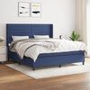 vidaXL Cama box spring con colch&oacute;n tela azul 180x200 cm