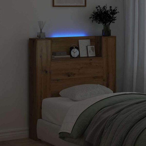 vidaXL Cabecero con estante Roble artesanal 100 x 15 x 103,5 cm