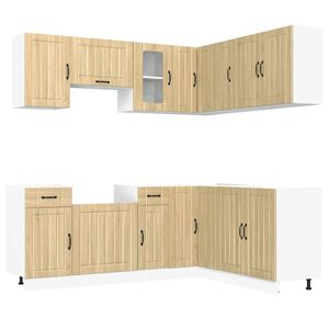 vidaXL Mueble cocina Lucca roble sonoma 11 pzas madera contrachapada