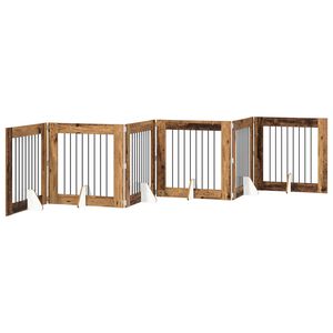 vidaXL Puerta para perros plegable con soportes 6 uds. 482 cm