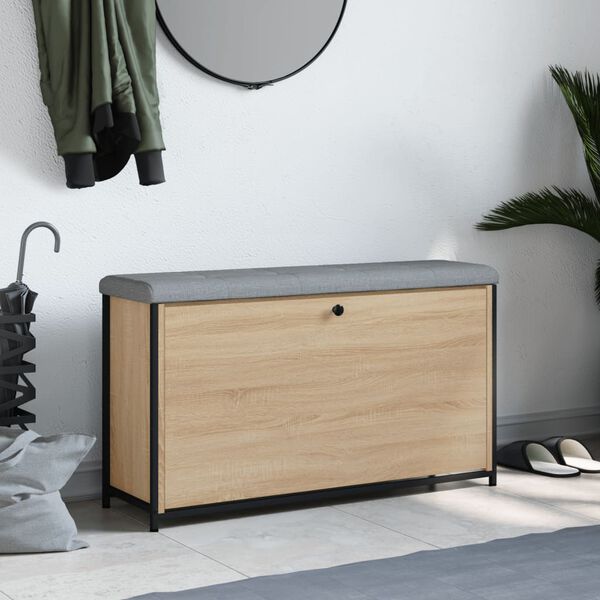 vidaXL Banco zapatero con caj&oacute;n abatible roble Sonoma 102x32x56 cm