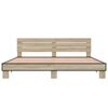 vidaXL Estructura cama madera ingenier&iacute;a metal roble Sonoma 200x200 cm