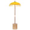 vidaXL Paraguas balin&eacute;s con base Amarillo 95 x 95 x 260 cm Algod&oacute;n