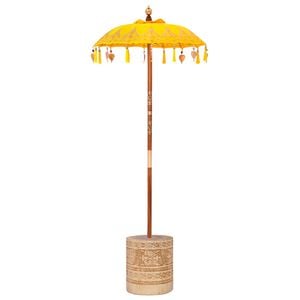 vidaXL Paraguas balin&eacute;s con base Amarillo 95 x 95 x 260 cm Algod&oacute;n