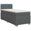 vidaXL Cama con Base Tapizada, Colch&oacute;n y Luz LED Gris oscuro Tela