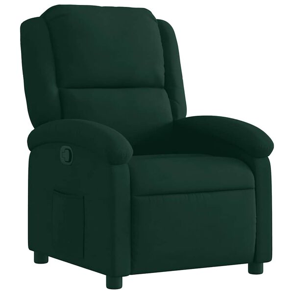 vidaXL Sill&oacute;n reclinable de terciopelo verde oscuro