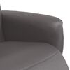 vidaXL Sill&oacute;n reclinable con reposapi&eacute;s cuero sint&eacute;tico gris