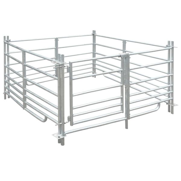 vidaXL Corral para ovejas de 4 paneles acero galvanizado 137x137x92 cm
