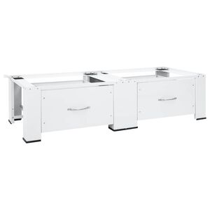 vidaXL Pedestal doble para lavadora y secadora con cajones blanco