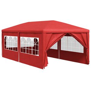 vidaXL Carpa de Fiesta 600 x 300 x 255 cm Rojo PE y acero