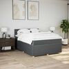 vidaXL Cama box spring con colch&oacute;n tela gris oscuro 140x200 cm