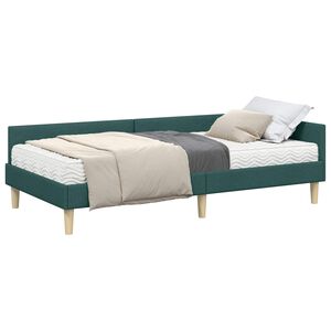 vidaXL Estructura de Cama Esquina con Colch&oacute;n 2 pcs Verde tela