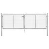 vidaXL Puerta de jard&iacute;n de acero galvanizado 306x75 cm color plata