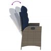 vidaXL Sill&oacute;n reclinable de jard&iacute;n con cojines rat&aacute;n sint&eacute;tico gris