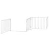 vidaXL Puerta de perros plegable 6 paneles madera &aacute;lamo blanca 480 cm