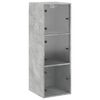 vidaXL Mueble de pared puertas de vidrio gris hormig&oacute;n 35x37x100 cm