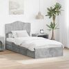 vidaXL Cama con almacenamiento con cabecera Gris Concreto 90 x 200 cm