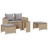 vidaXL Set de muebles de jard&iacute;n con cojines apilables 5 pzas beige