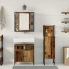 vidaXL Juego de muebles de ba&ntilde;o 3 pcs Marr&oacute;n Madera contrachapada