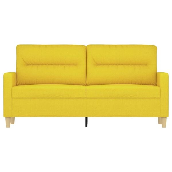 vidaXL Sof&aacute; de 2 plazas de tela amarillo claro 140 cm