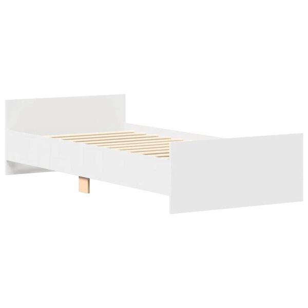 vidaXL Estructura de cama madera de ingenier&iacute;a blanca 90x200 cm