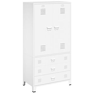 vidaXL Armario industrial de metal blanco 90x50x180 cm