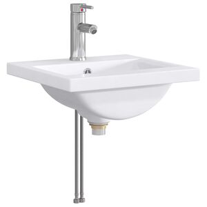 vidaXL Lavabo de ba&ntilde;o con grifo y desag&uuml;e Cromado 42 x 40 x 16,5 cm