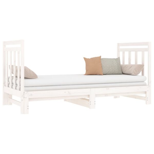 vidaXL Sof&aacute; cama extra&iacute;ble sin colch&oacute;n blanco 2x(90x190) cm