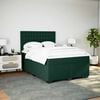 vidaXL Cama box spring con colch&oacute;n terciopelo verde oscuro 140x190 cm