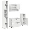 vidaXL Juego de muebles de ba&ntilde;o 4 pcs Madera engineered y metal