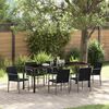 vidaXL Conjunto de Comedor de Jard&iacute;n 7 pcs Negro y Gris