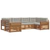 vidaXL Conjunto de sof&aacute;s de exterior 6 pcs Gris Natural y Claro