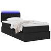 vidaXL Cama con almacenamiento y LED con LED Negro 100 x 200 cm tela
