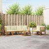 vidaXL Conjunto de sof&aacute;s de exterior con coj&iacute;n 7 pcs Natural y Crema