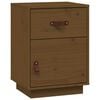 vidaXL Mesita de noche madera maciza de pino marr&oacute;n miel 40x34x55 cm