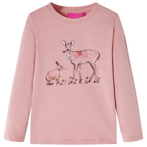 Camiseta infantil de manga larga rosa 104