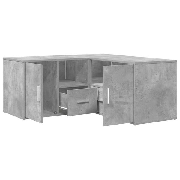 vidaXL Mueble de esquina madera ingenier&iacute;a gris hormig&oacute;n 160x40x45 cm