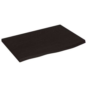 vidaXL Encimera ba&ntilde;o madera maciza tratada marr&oacute;n oscuro 60x40x2 cm