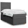 vidaXL Cama box spring con colch&oacute;n tela gris oscuro 100x200 cm