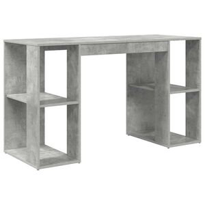 vidaXL Escritorio Gris Concreto Madera de ingenier&iacute;a