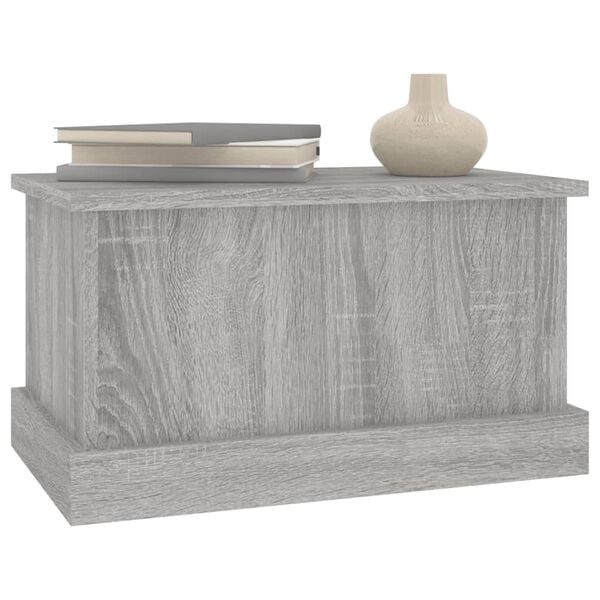 vidaXL Baúl almacenaje madera contrachapada gris sonoma 50x30x28 cm